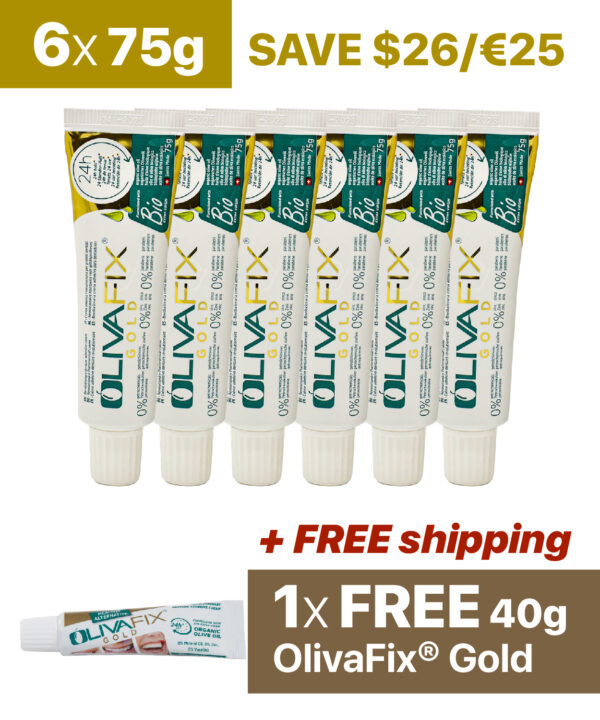 6x OlivaFix® Gold 75g + 1x FREE 40g tube with FREE shipping